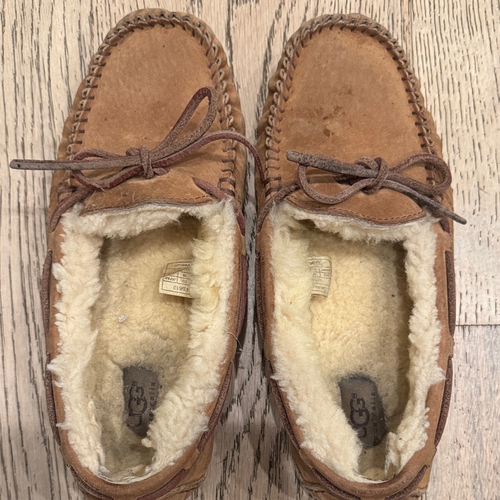 UGG Tan Slippers with Plush Lining